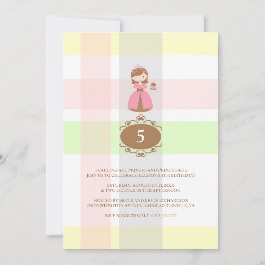 Cupcake Princess Geburtstagsparty Einladungen (Vorderseite)