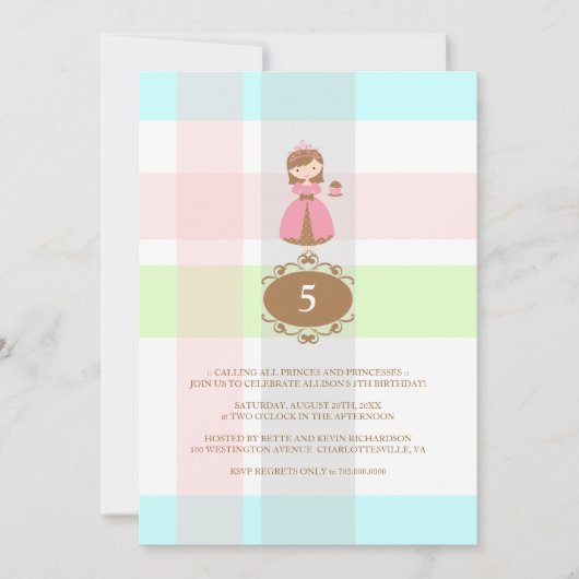 Cupcake Princess Geburtstagsparty Einladungen (Vorderseite)