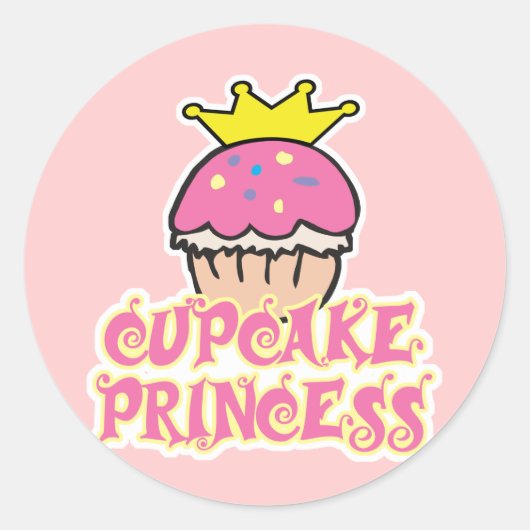 Cupcake Princess Runder Aufkleber (Vorderseite)