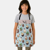 Cupcake Print Fügen Sie Ihren Namen Steel Blue Bak Schürze (Insitu)