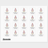 Cupcake Quadratischer Aufkleber (Blatt)
