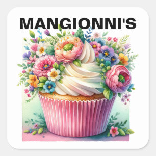 Cupcake Quadratischer Aufkleber
