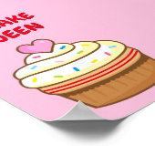 Cupcake Queen Backen NAME Schild Poster (Ecke)