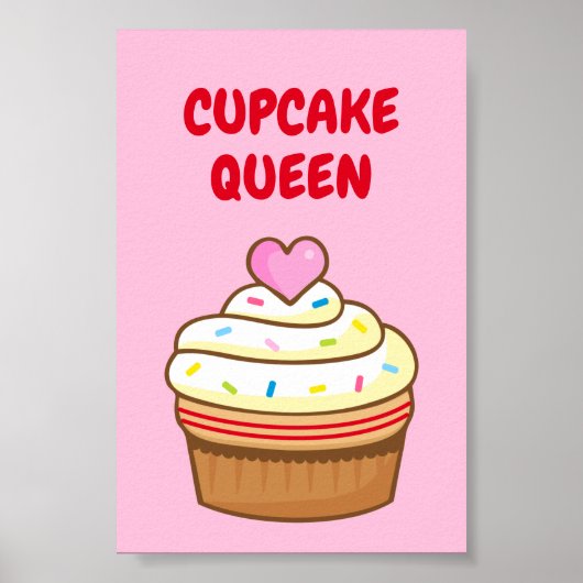 Cupcake Queen Backen NAME Schild Poster (Vorne)