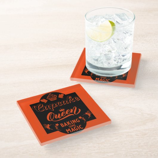 Cupcake Queen Glasuntersetzer (Schrägansicht)