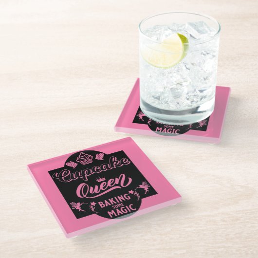 Cupcake Queen Glasuntersetzer (Schrägansicht)