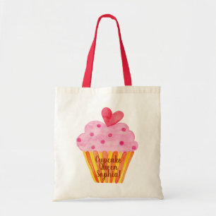 Cupcake Queen watercolor - NAME - Tote Beutel Tragetasche