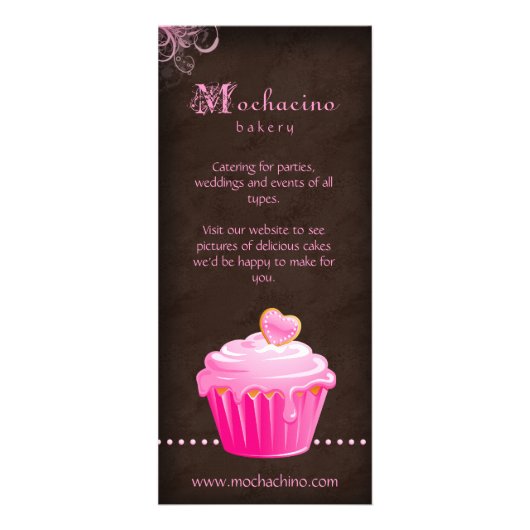 Cupcake Rack Card Broschüre Niedlich rosa Werbekarte (Vorne)