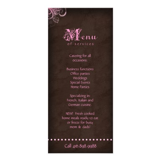 Cupcake Rack Card Broschüre Niedlich rosa Werbekarte (Hinten)