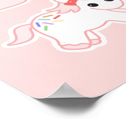 Cupcake Rainbow Unicorn Poster (Ecke)