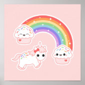 Cupcake Rainbow Unicorn Poster (Vorne)