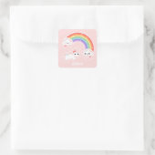 Cupcake Rainbow Unicorn Quadratischer Aufkleber (Tasche)