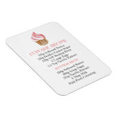 CUPCAKE RECIPE KÜCHE FLEXIBLER KÜHLSCHRANKMAGNET MAGNET (Rechte Seite)