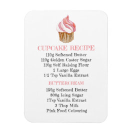 CUPCAKE RECIPE KÜCHE FLEXIBLER KÜHLSCHRANKMAGNET MAGNET