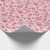 Cupcake Retro Valentine's Wrapping Paper Geschenkpapier (Ecke)
