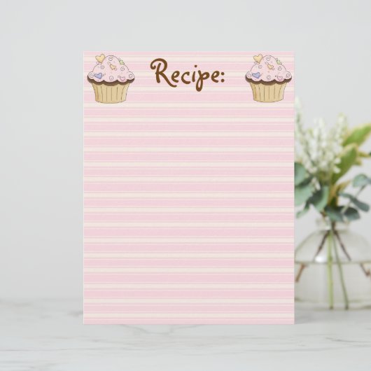 CupCake Rezept Papier (Stehend Vorderseite)