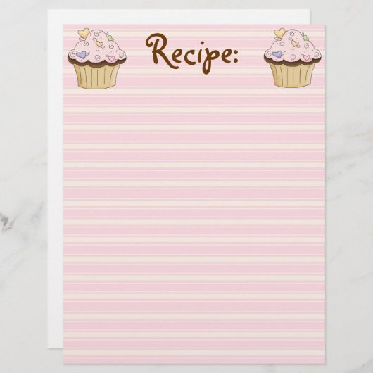 CupCake Rezept Papier (Vorne/Hinten)