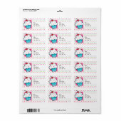 Cupcake, Rosa, Blau, Grün, Polka Dots Adressaufkleber (Vorne)