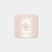 Cupcake rosa Rosa Glitzer Tropfen Post-it Klebezettel (Vorderseite)