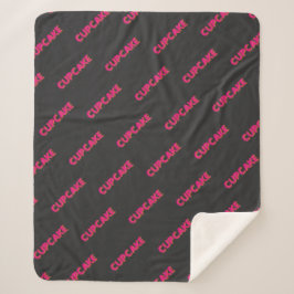Cupcake Rosa Text Custom Schwarz  Sherpadecke