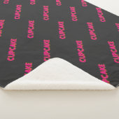 Cupcake Rosa Text Custom Schwarz Sherpadecke (3/4)