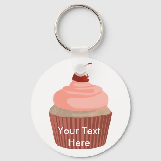 Cupcake-Rosa und Rot Schlüsselanhänger (Vorderseite)