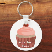 Cupcake-Rosa und Rot Schlüsselanhänger (Vorderseite)