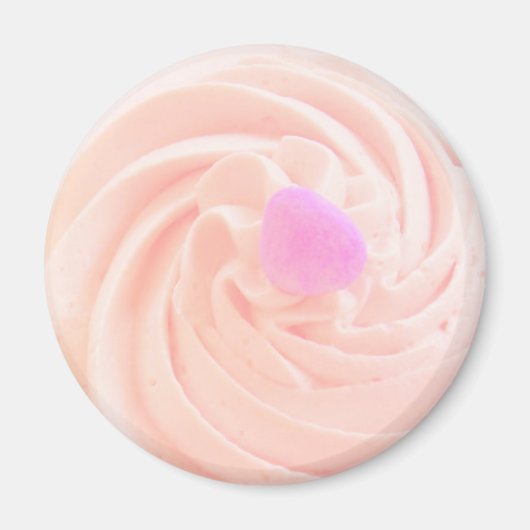 Cupcake rosa Zuckerguss Herzwürze niedlich Magnet (Vorne)