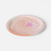 Cupcake rosa Zuckerguss Süßigkeiten Herz niedlich Pappteller (Schrägansicht)