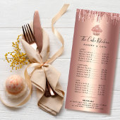 Cupcake Rose Gold Copper Glitter Bakery Chief Menu Werbekarte