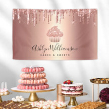 Cupcake Rose Gold Glitter Tropfen Bäckerei Kondito