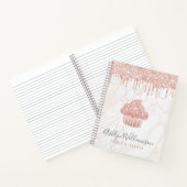 Cupcake Rose Gold Glitzer Tropfen Marmorbäckerei K Notizblock (Innenseite)