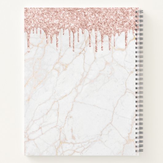 Cupcake Rose Gold Glitzer Tropfen Marmorbäckerei K Notizblock (Rückseite)