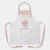 Cupcake Rose Gold Glitzer Tropfen Marmorbäckerei K Schürze (Vorderseite)