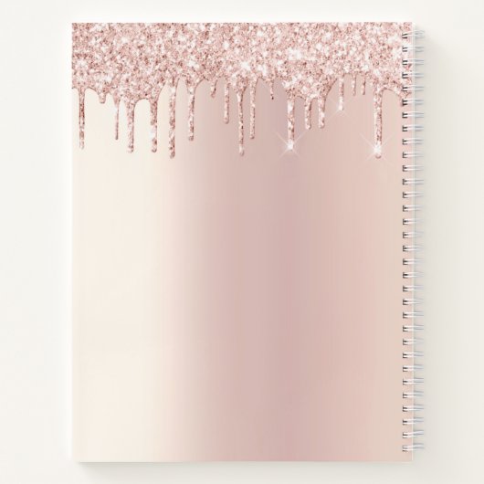 Cupcake Rose Gold Glitzer Tropfen Name glac modern Notizblock (Rückseite)