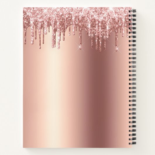 Cupcake Rose Gold Kupfer Glitzer Tropfen Bäckerei Notizblock (Rückseite)