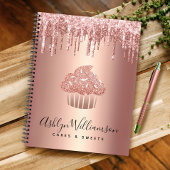 Cupcake Rose Gold Kupfer Glitzer Tropfen Bäckerei Notizblock
