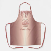 Cupcake Rose Gold Kupfer Glitzer Tropfen Bäckerei  Schürze (Vorderseite)