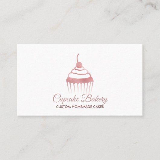 Cupcake Roségold Niedlich Visitenkarte (Vorderseite)