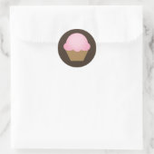 Cupcake Runder Aufkleber (Tasche)