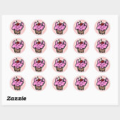 Cupcake Runder Aufkleber (Blatt)
