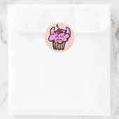 Cupcake Runder Aufkleber (Tasche)