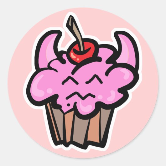Cupcake Runder Aufkleber (Vorderseite)
