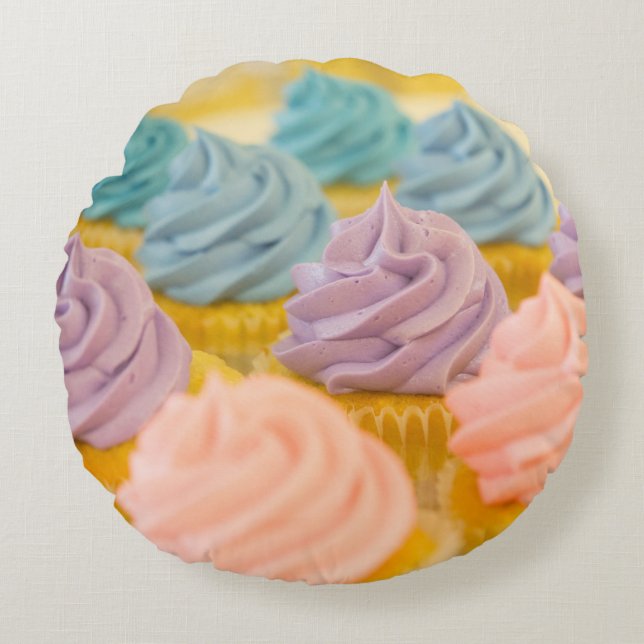 Cupcake Rundes Kissen (Vorderseite)
