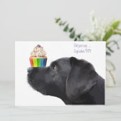 Cupcake - Schwarzes Labor Einladung (Stehend Vorderseite)