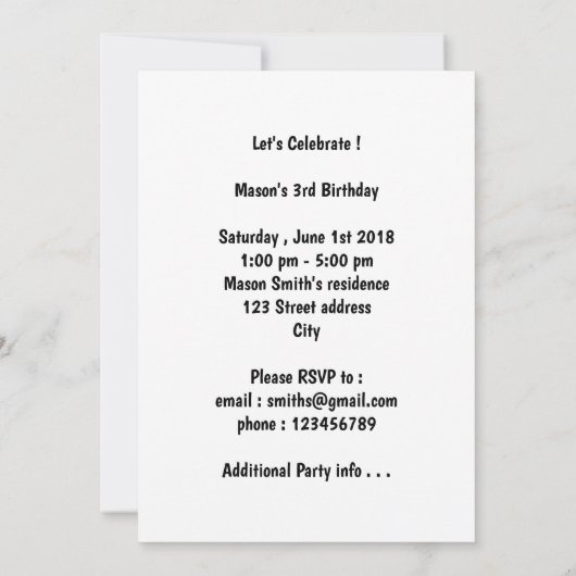 Cupcake - Schwarzes Labor Einladung (Rückseite)