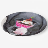 Cupcake - Schwarzes Labor Pappteller (Schrägansicht)