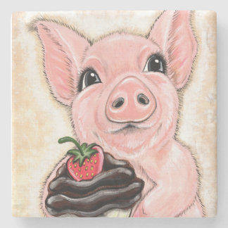 Cupcake-Schwein-Stein-Unterlage Steinuntersetzer