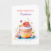 Cupcake Sentimental Personalisiert Geburtstag für  Karte (Vorderseite)