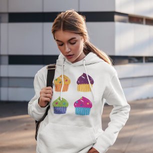 Cupcake-Set mit leuchtenden Streuseln Dessert Hoodie